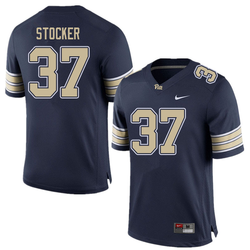 Men #37 Brassir Stocker Pitt Panthers College Football Jerseys Sale-Home Navy